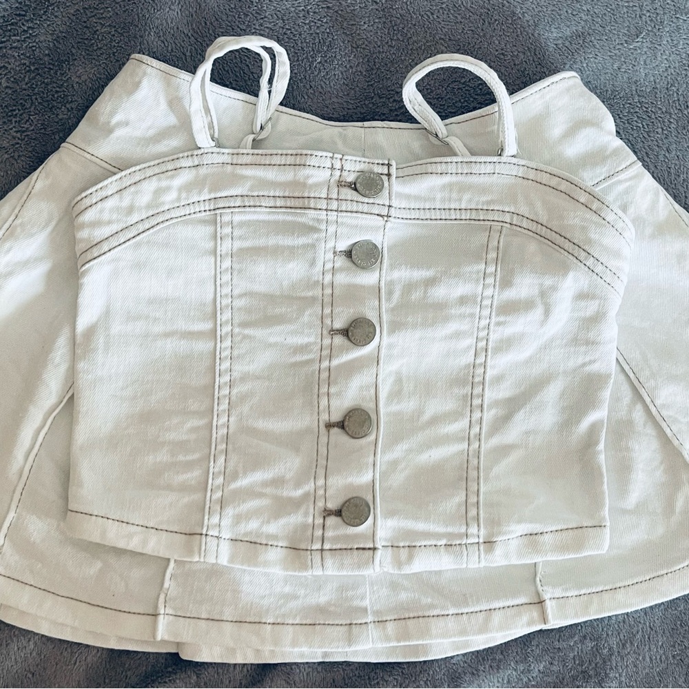 art class White Button-Up Kids Matching Set